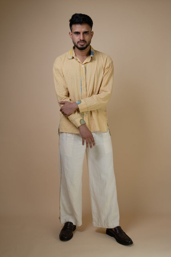 IKKIVI Meadows Unisex Pintucks Pant - Off-White