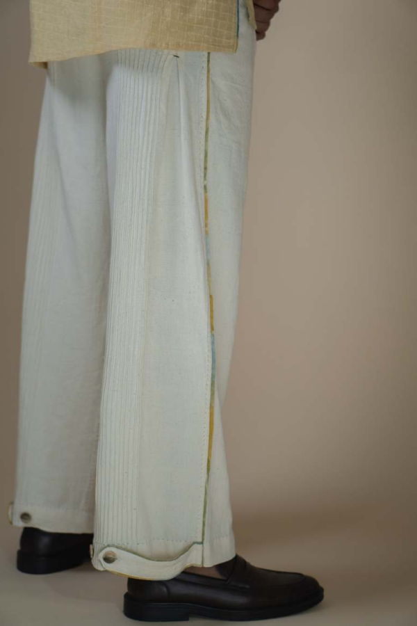 IKKIVI Meadows Unisex Pintucks Pant - Off-White