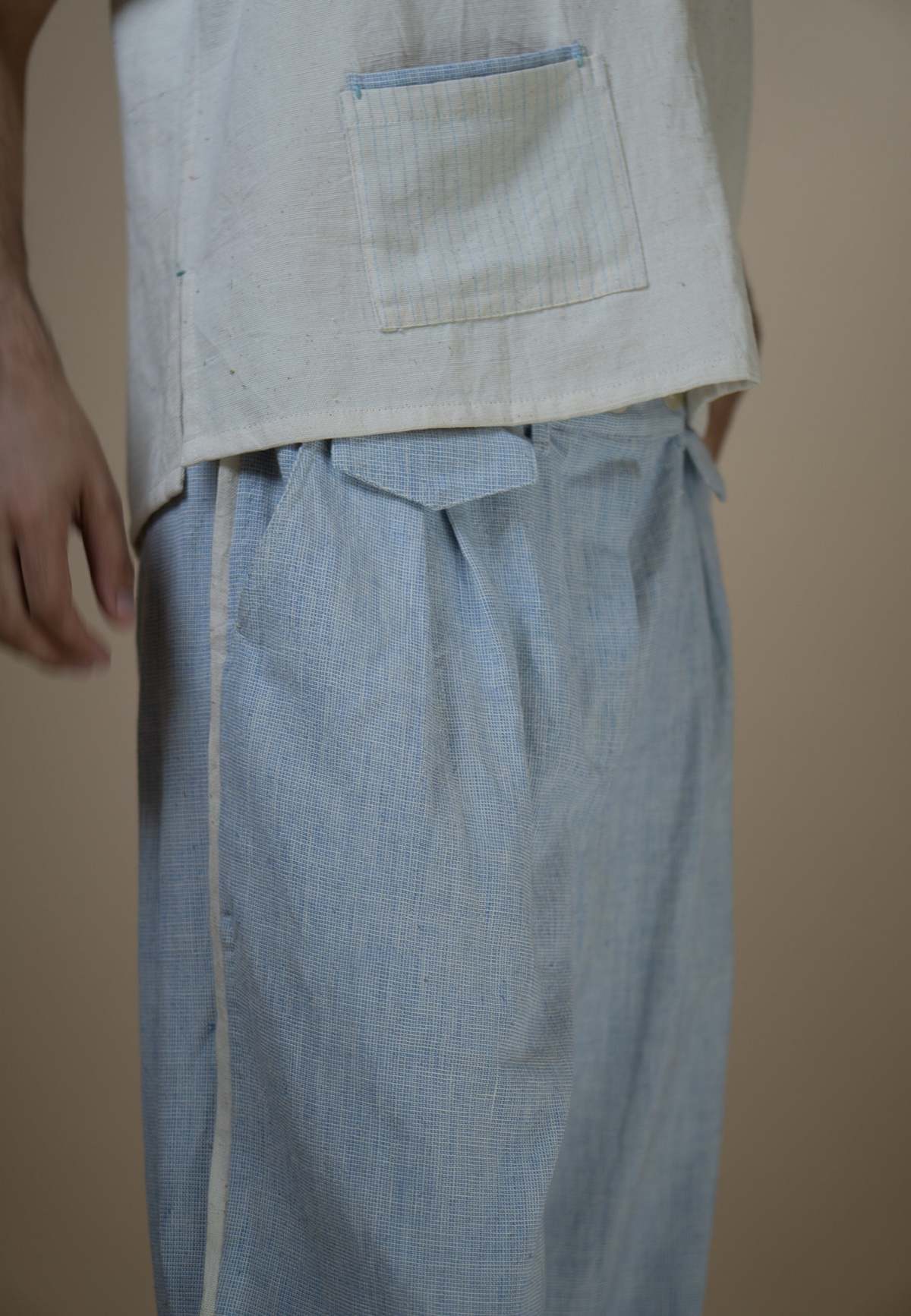 IKKIVI Meadows Unisex Pleated Pants - Blue - Image 6 of 8