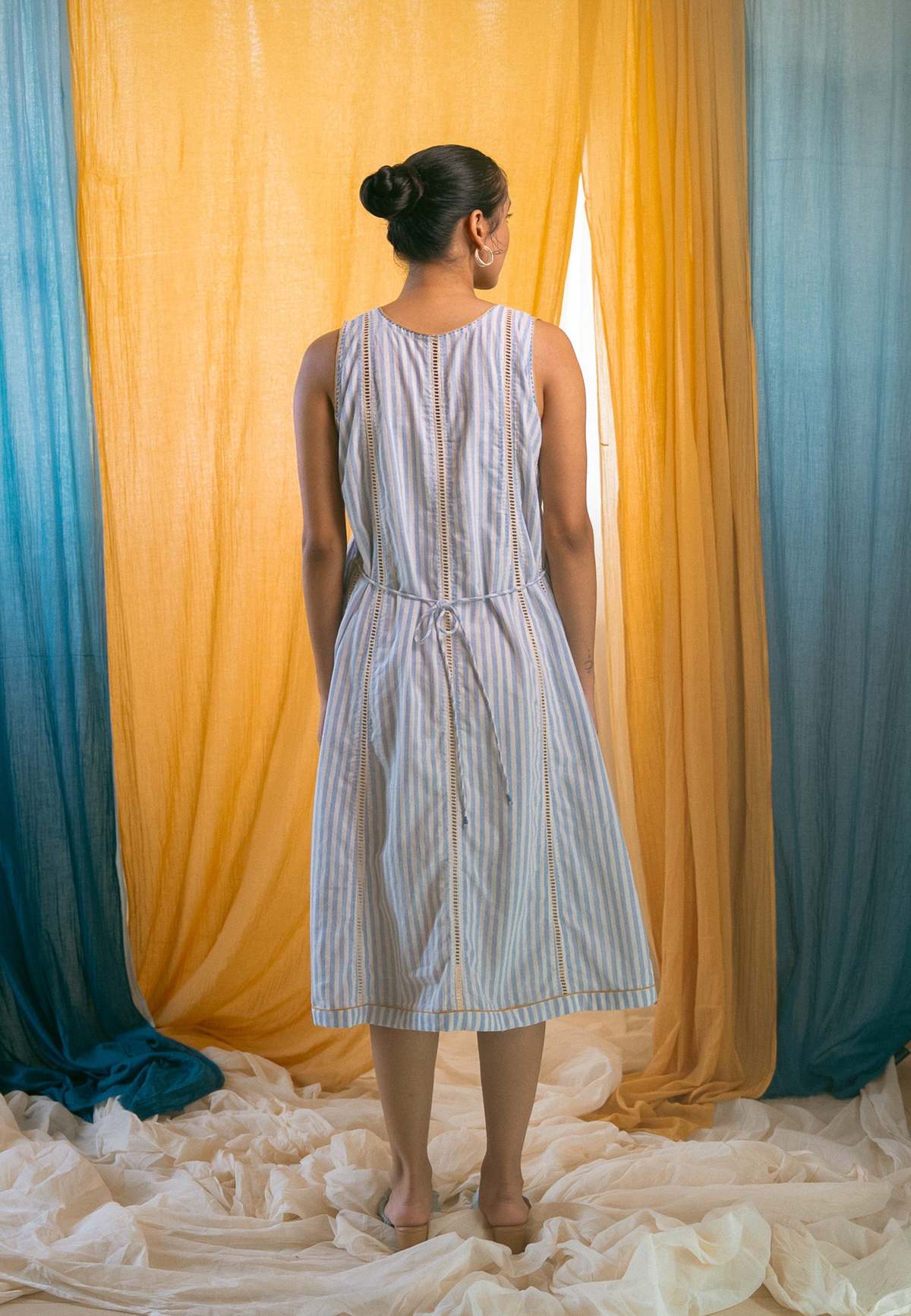 IKKIVI AY Lace Detail Dress - Blue - Image 4 of 5