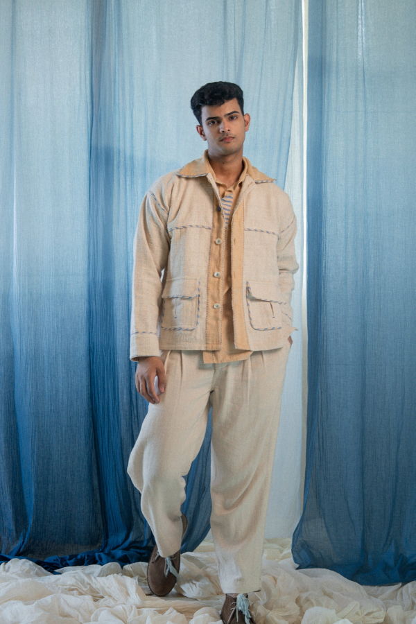 IKKIVI AY Unisex Oversized Shirt Jacket - Off-White