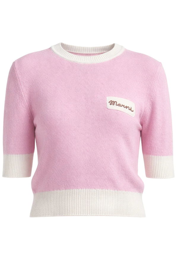 Marni Contrast Roundneck Sweater - Pink