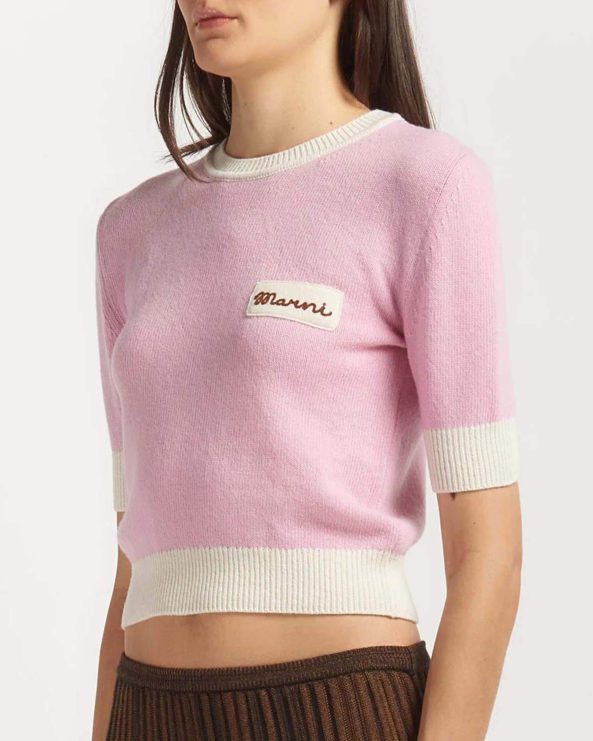 Marni Contrast Roundneck Sweater - Pink - Image 3 of 4