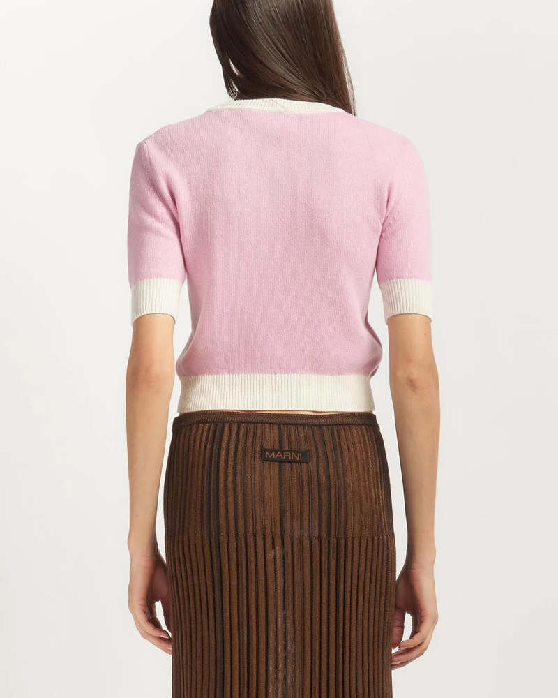 Marni Contrast Roundneck Sweater - Pink