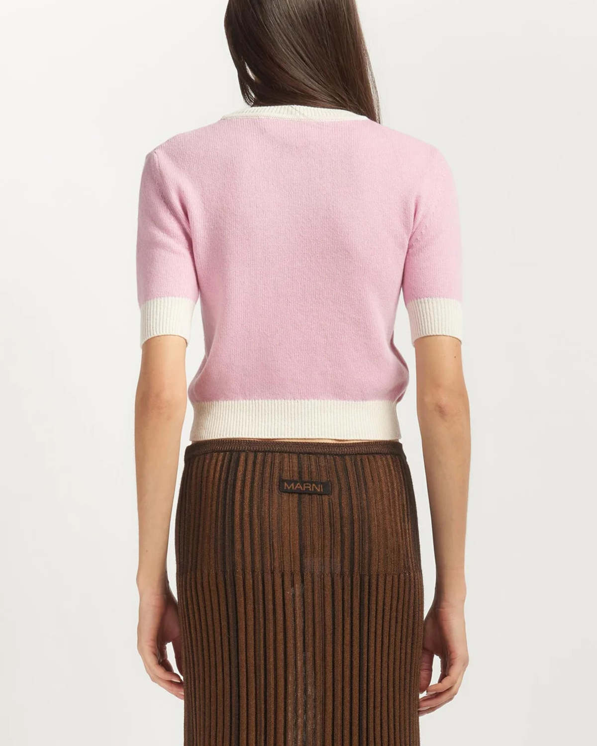 Marni Contrast Roundneck Sweater - Pink - Image 4 of 4