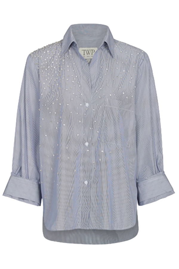 TWP Next Morning Shirt with Crystals - Blue