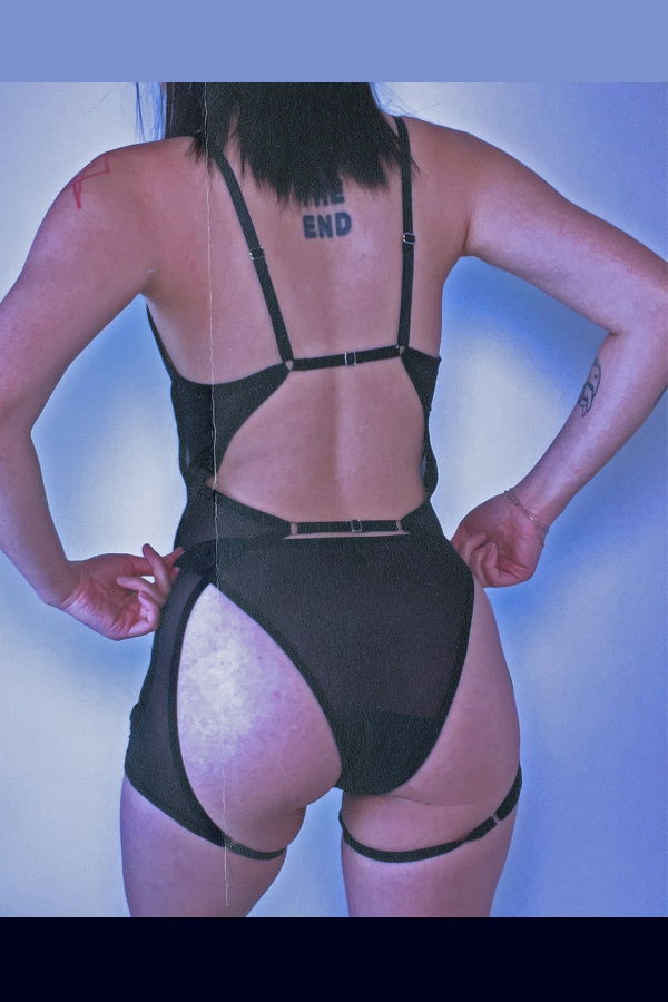 The End Traveling Cutout Bodysuit - Black