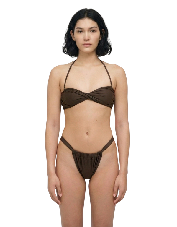 hauslabel HA TWISTED BIKINI TOP - ARABICA hauslabel HA TWISTED BIKINI TOP - ARABICA