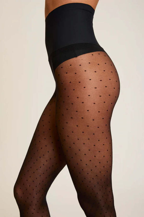Commando Chic Dot Sheer Tights - Black