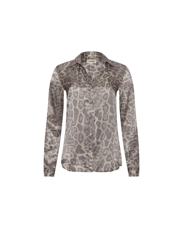 L'agence Tyler L/S Blouse - Grey Multi Patch Leopard L'agence Tyler L/S Blouse - Grey Multi Patch Leopard