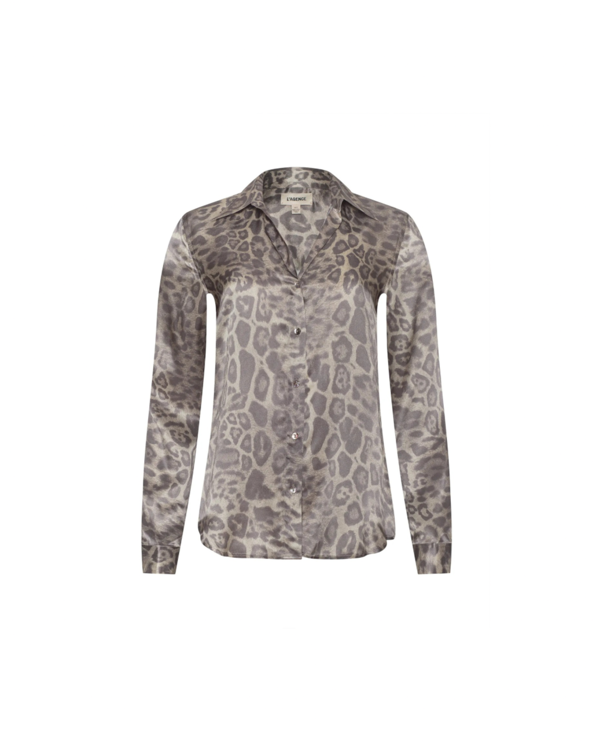 L'agence Tyler L/S Blouse - Grey Multi Patch Leopard - Image 1 of 6