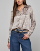 L'agence Tyler L/S Blouse - Grey Multi Patch Leopard - Thumbnail 2