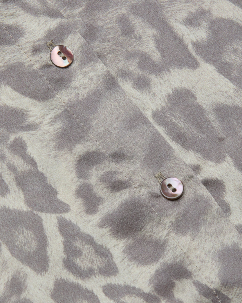 L'agence Tyler L/S Blouse - Grey Multi Patch Leopard