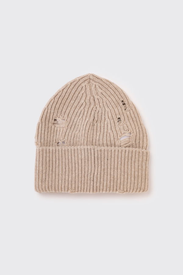 Maison Margiela MM6 Patch Logo Beanie - Beige