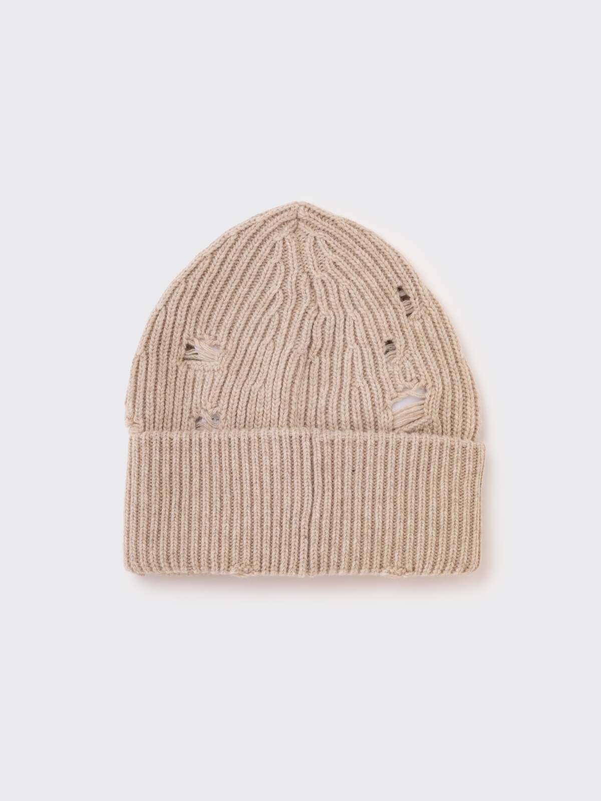 Maison Margiela MM6 Patch Logo Beanie - Beige | Garmentory