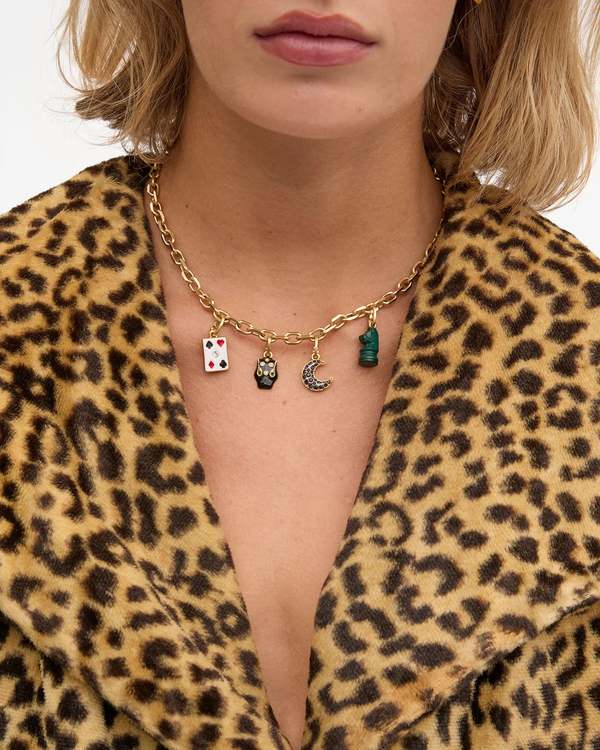 Clare V. Crescent Charm - Vintage Gold