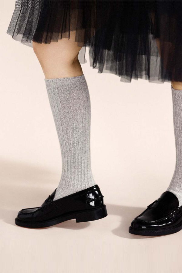 Hansel from Basel Long Reverse Cashmere Rib Knee Hi Socks