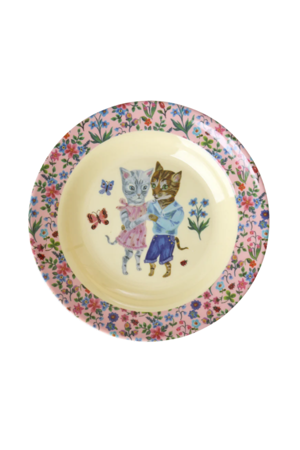 KIDS Rice By Rice Bowl with Nathalie Lt Pink Print Bowl