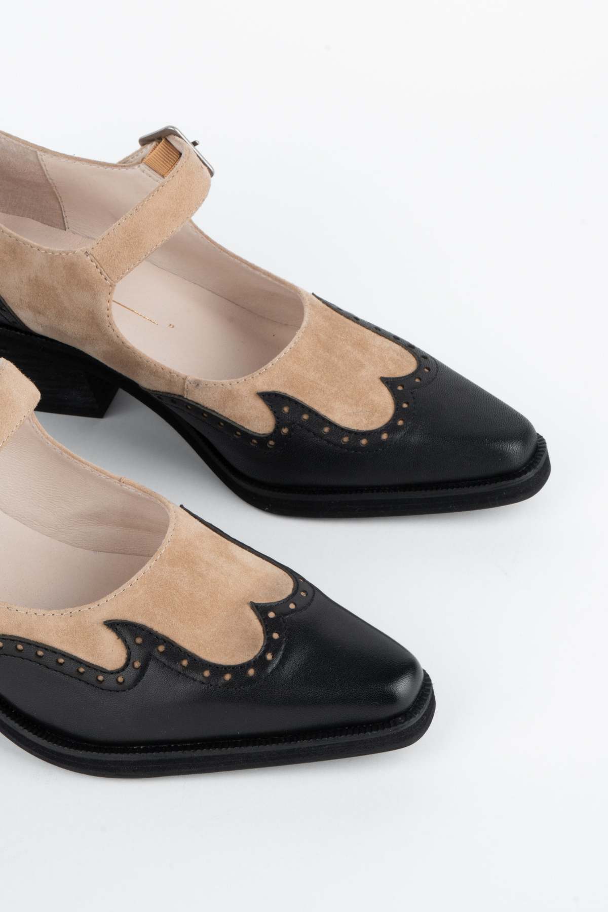 "INTENTIONALLY __________." Franklin Mary Jane Heels - Taupe Combo - Image 3 of 5