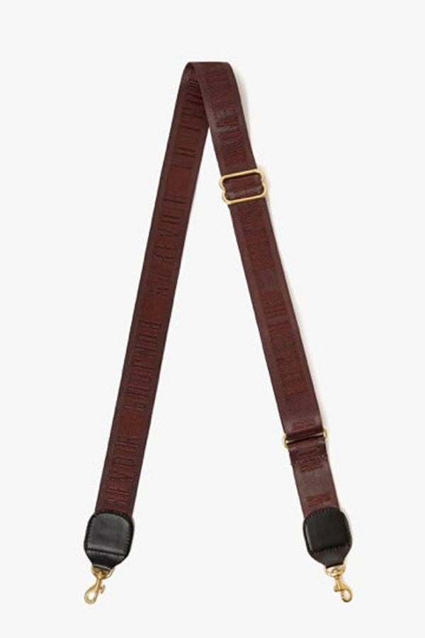 Clare V. Adjustable Crossbody Strap Bonjour Au Revoir Chocolate Bag Strap