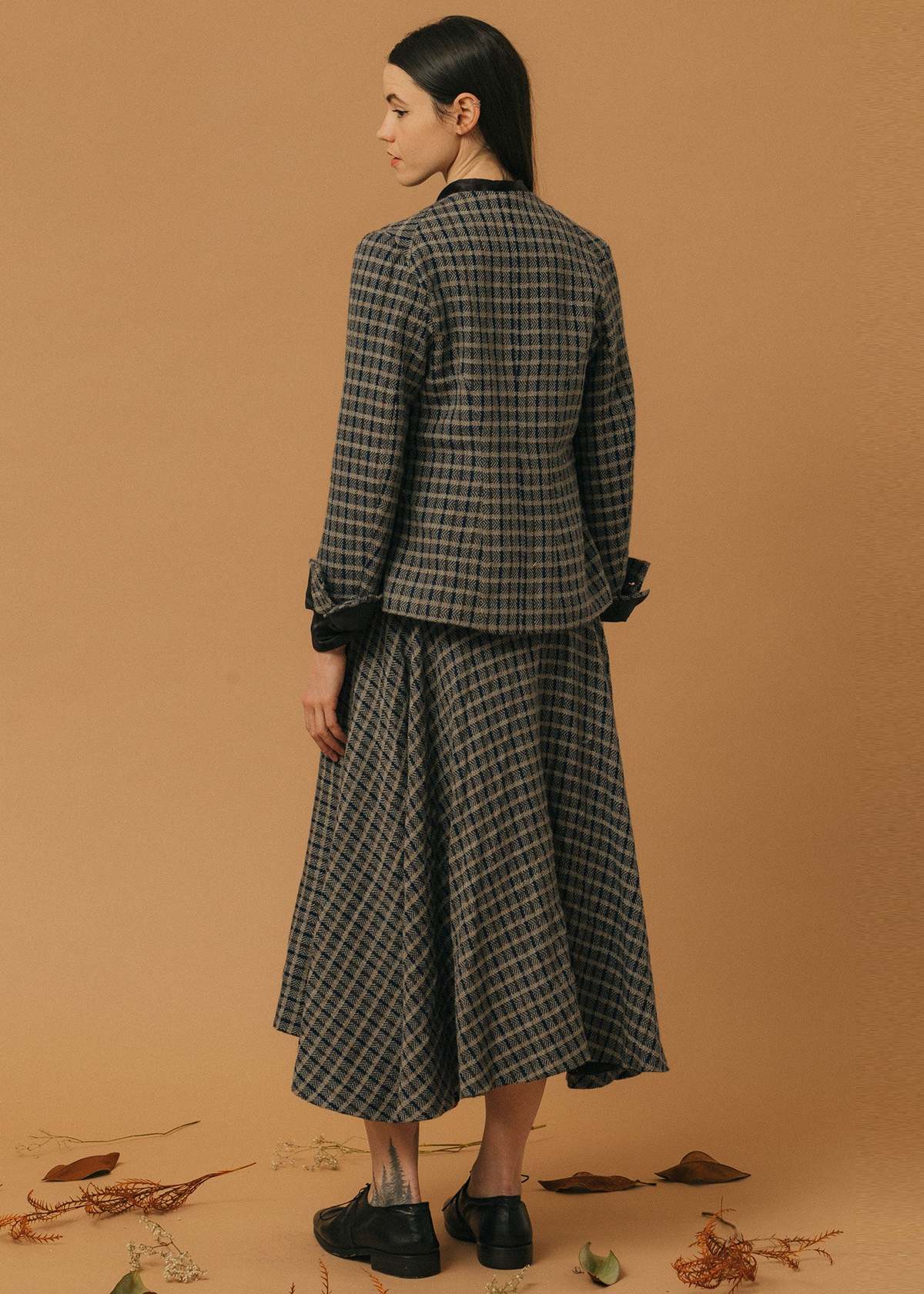 Geoffrey B. Small 4-Button 4-Pocket Jacket - H.W. Blue Herringbone Plaid - Image 2 of 2