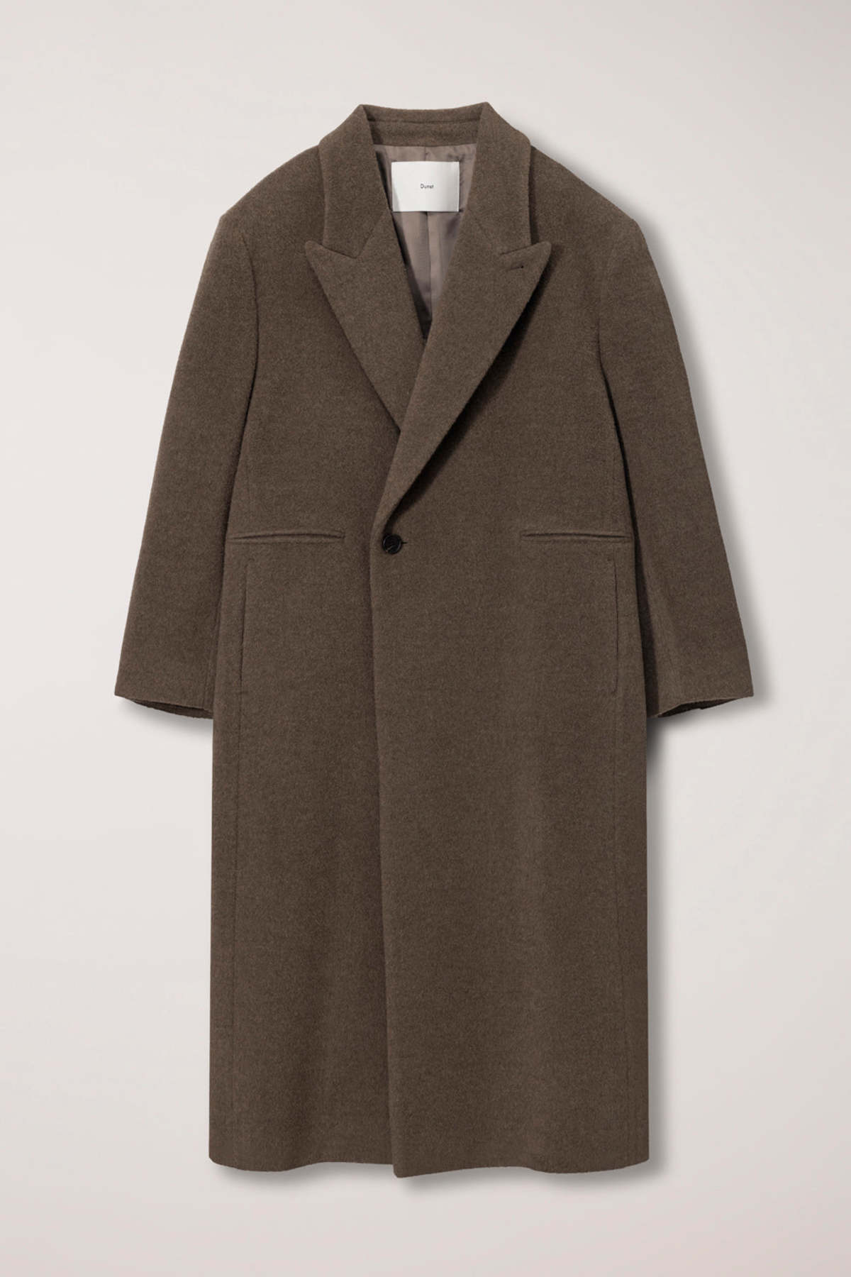 Dunst Unisex Maxi Double Wool Coat - Khaki Beige - Image 1 of 12