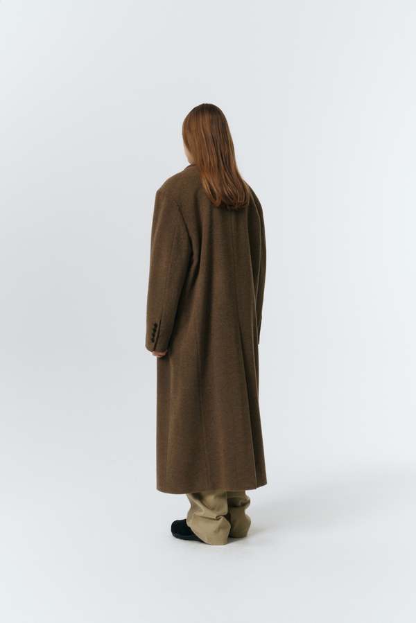 Dunst Unisex Maxi Double Wool Coat - Khaki Beige