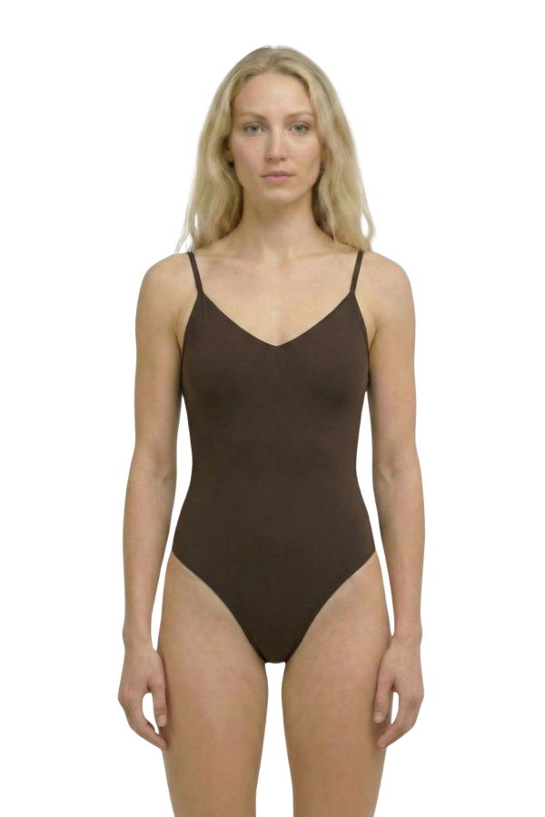 hauslabel HA 003 V-NECK BODYSUIT - ARABICA