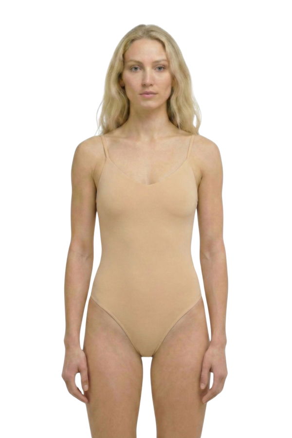 hauslabel V-NECK BODYSUIT - CAMEL