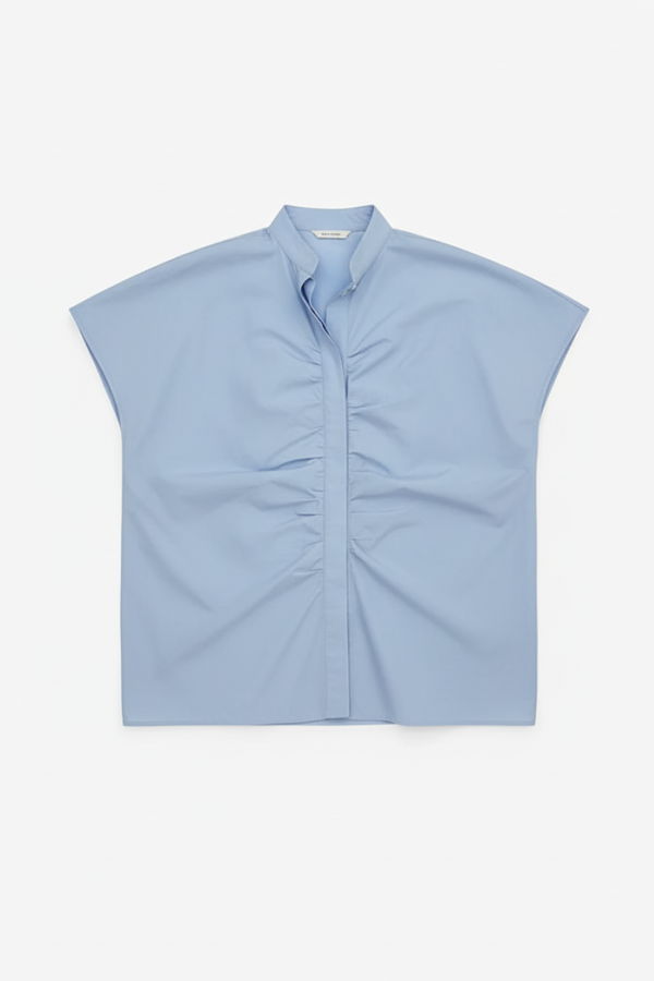 Uli Schneider Cotton Ruff Cape Blouse - Skyway