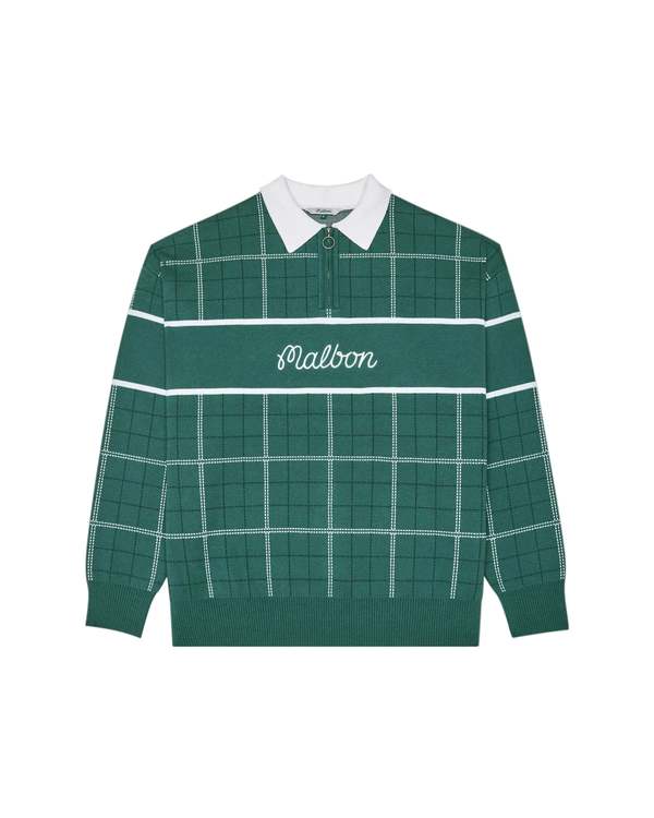 MALBON GOLF Bennet Plaid Sweater - Hn Green