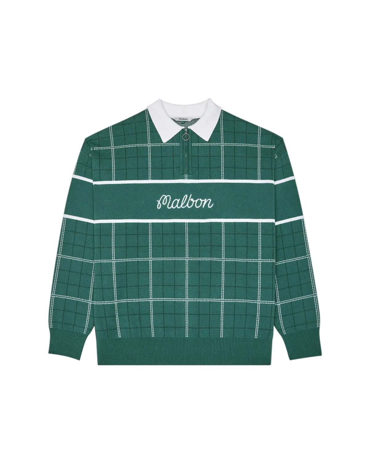 MALBON GOLF Bennet Plaid Sweater - Hn Green - Image 1 of 2