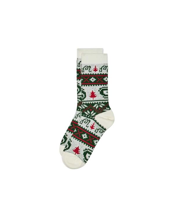 MALBON GOLF Douglas Fair Isle Sock - Ivory