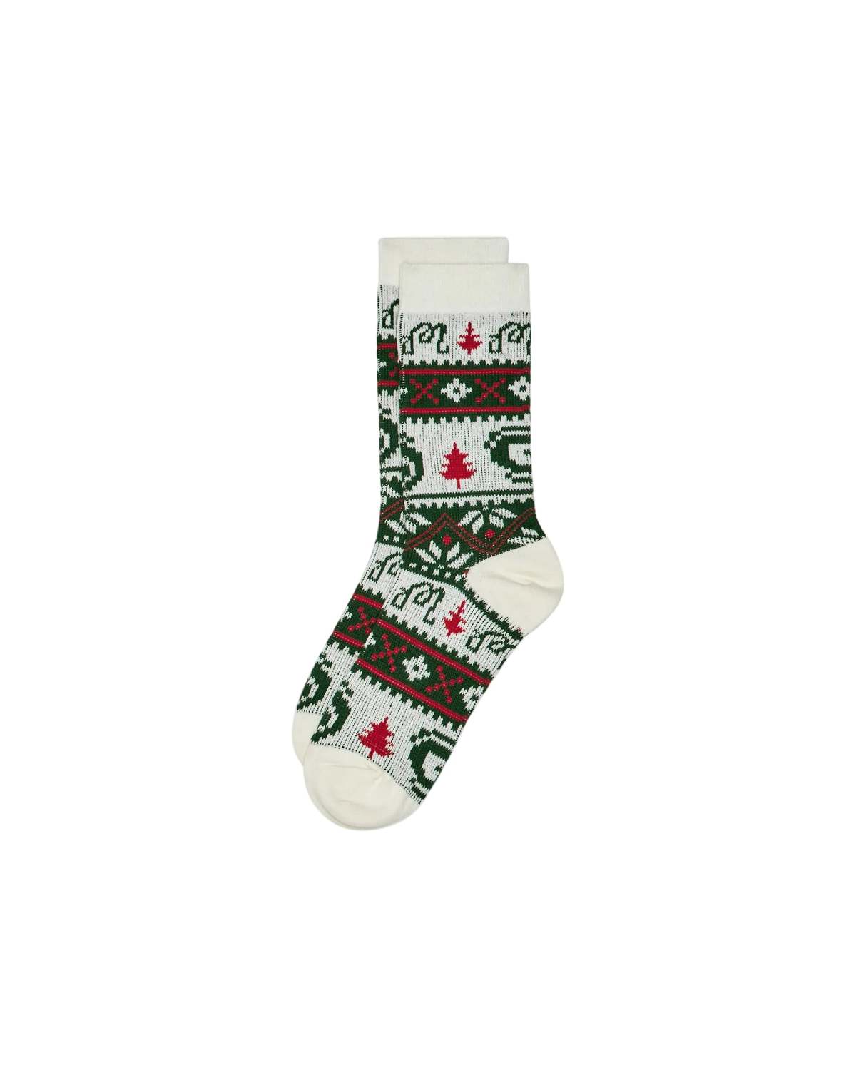 MALBON GOLF Douglas Fair Isle Sock - Ivory - Image 1 of 2