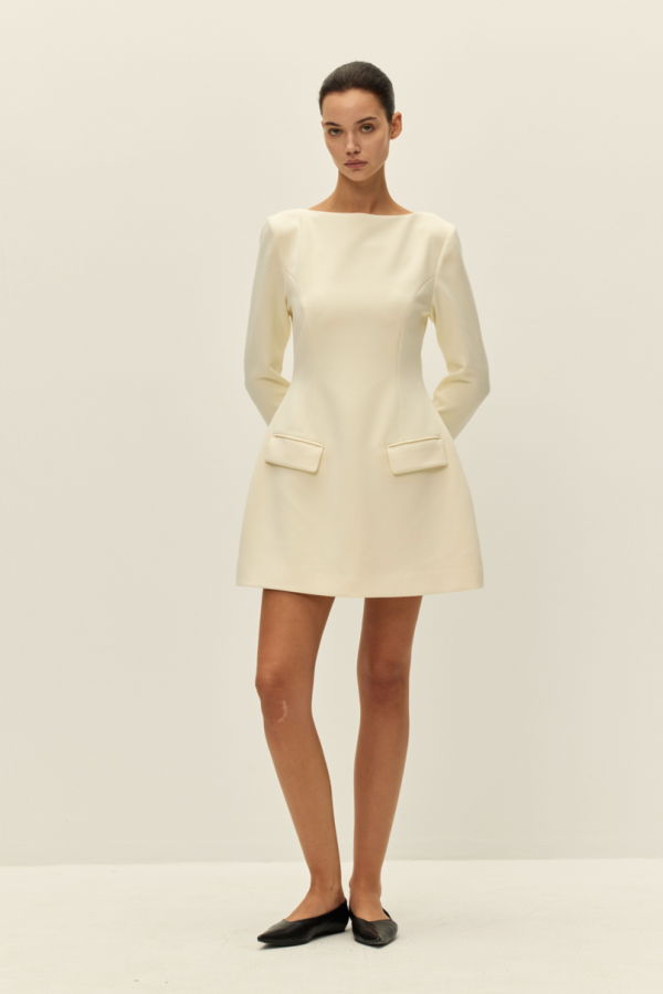 elodie Dael Mini Dress - Beige