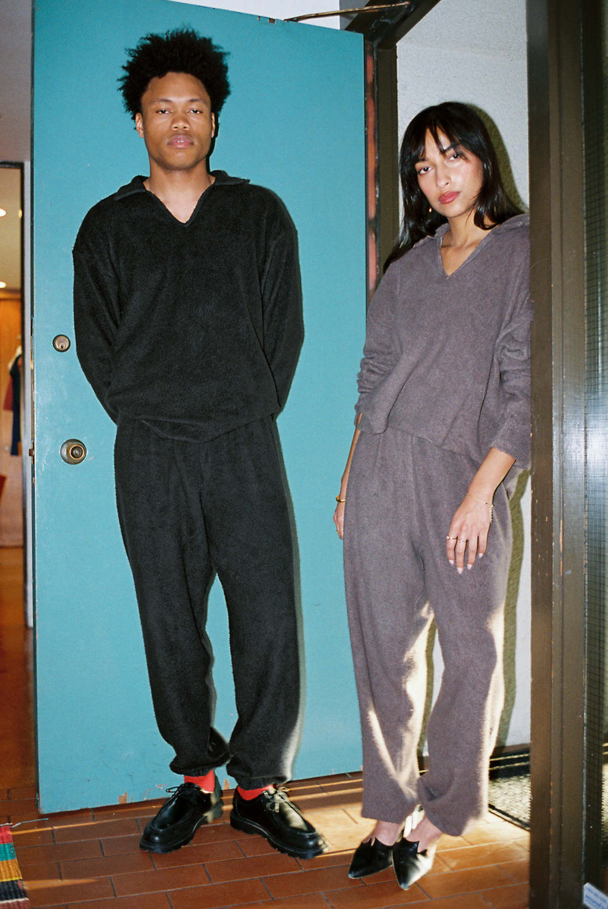 Gil Rodriguez Big Sherpa Sweatpants - Deep Taupe - Image 2 of 2