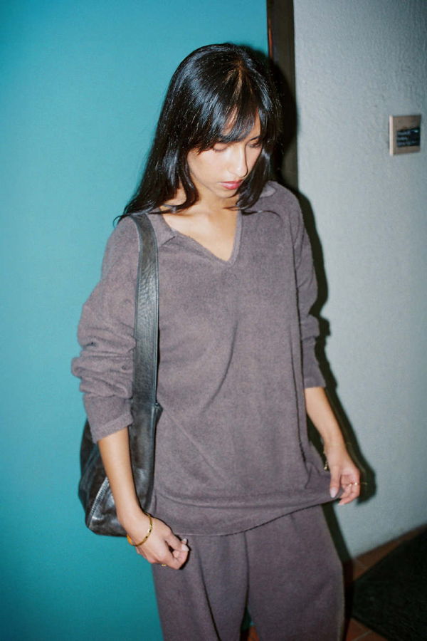 Gil Rodriguez Sherpa Huge Long Sleeve Top - Deep Taupe