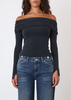 PEACHY DEN Kylie Cold Shoulder Top - Graphite - Thumbnail 4