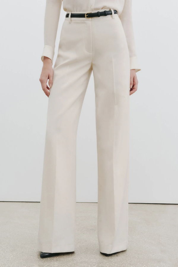 Nili Lotan Rivers Wool Pants - Stone