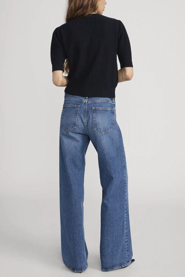 Frame The Chain Pointelle Cardi Cardigan - Navy