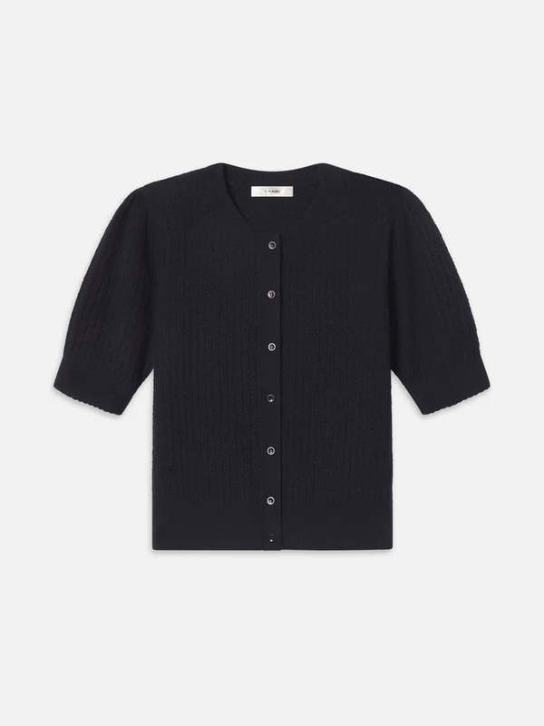 Frame The Chain Pointelle Cardi Cardigan - Navy