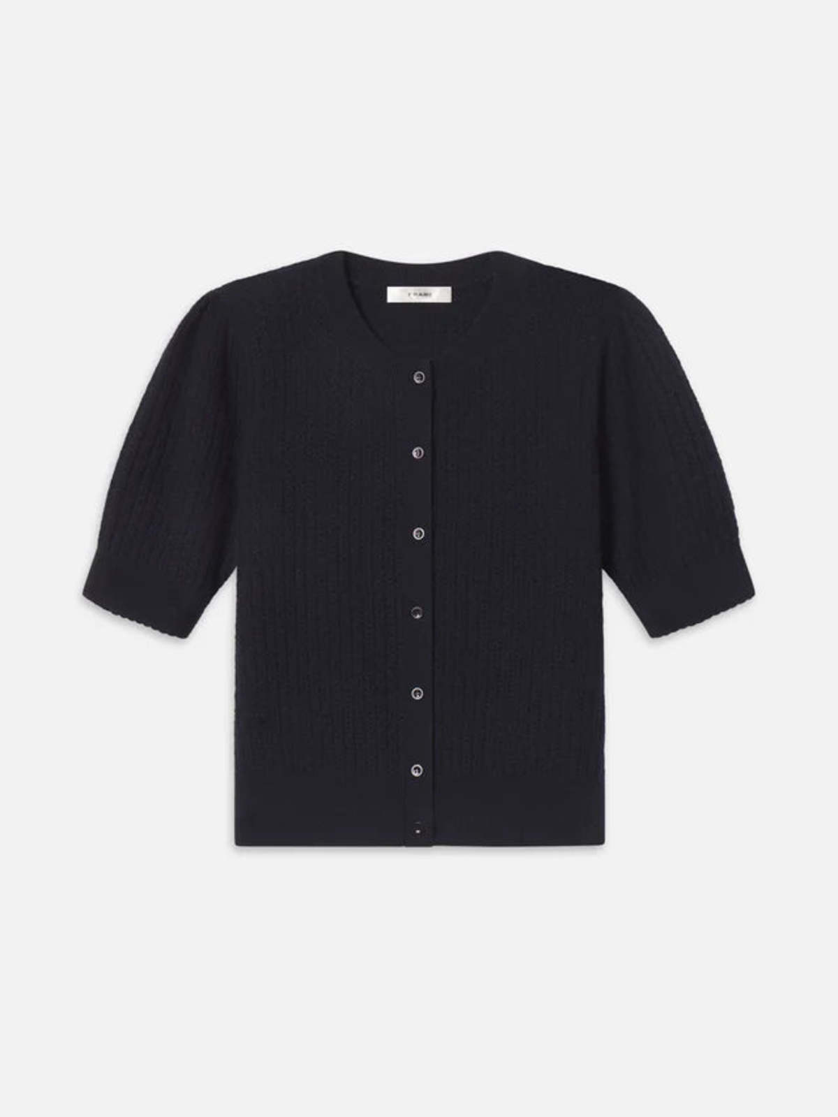 Frame The Chain Pointelle Cardi Cardigan - Navy - Image 3 of 3