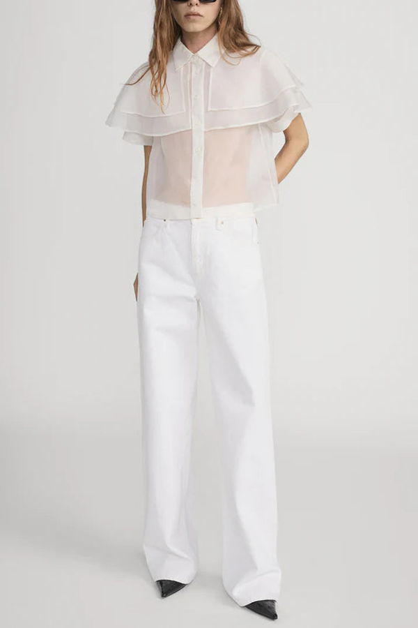 Frame The Organza Cape Top - Cream