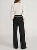 Frame The Prim Slim Palazzo Trouser Pants - Black - Thumbnail 2