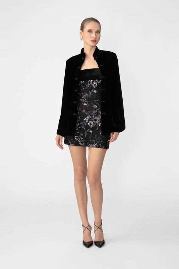 Sau Lee Dominic Velvet Jacket - Black