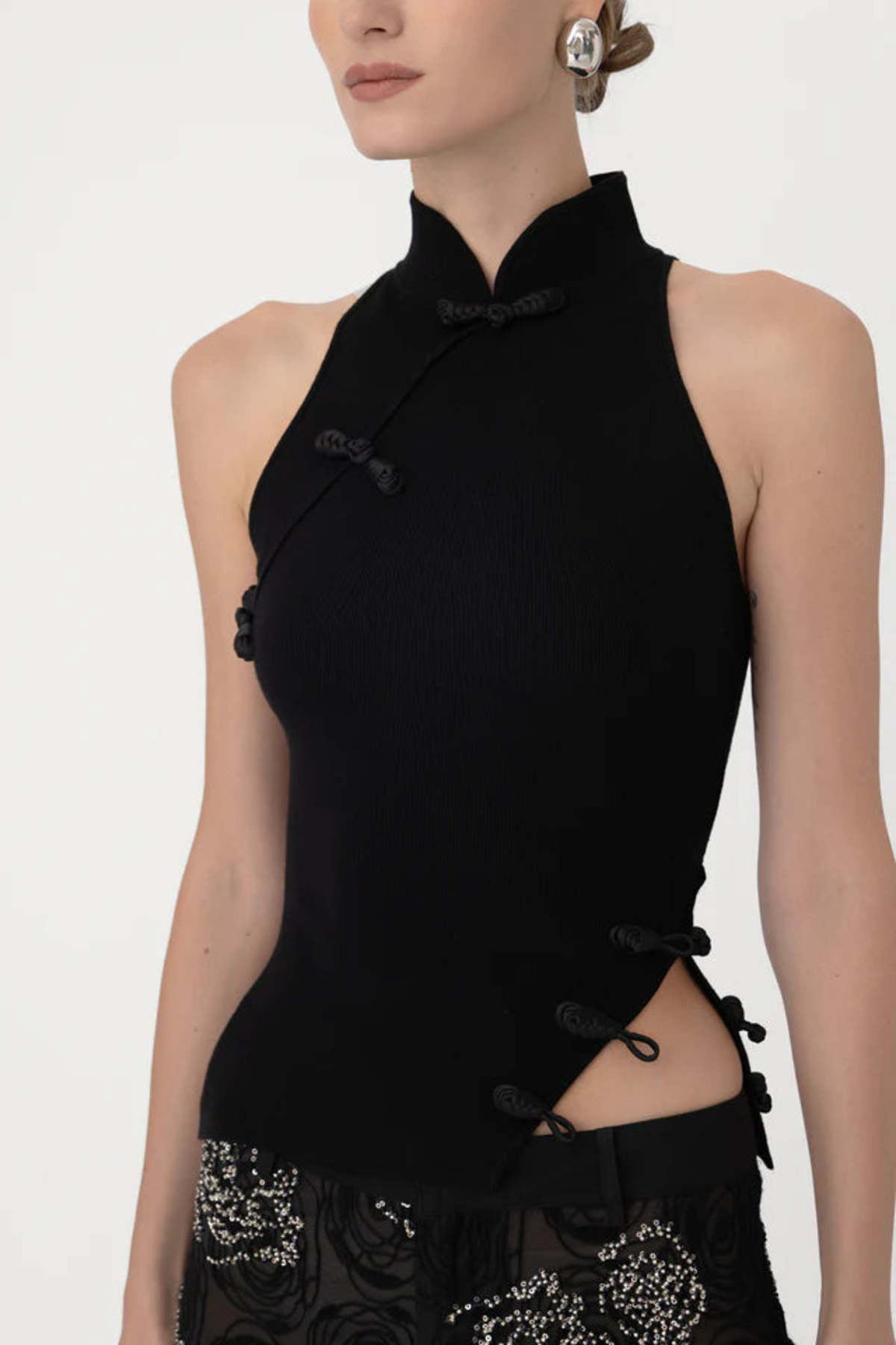 Sau Lee Dunn Knit Top - Black - Image 2 of 4