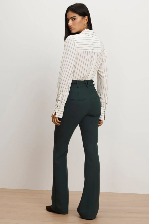 Veronica Beard Saku Striped Button-Down Shirt - Dove/Black