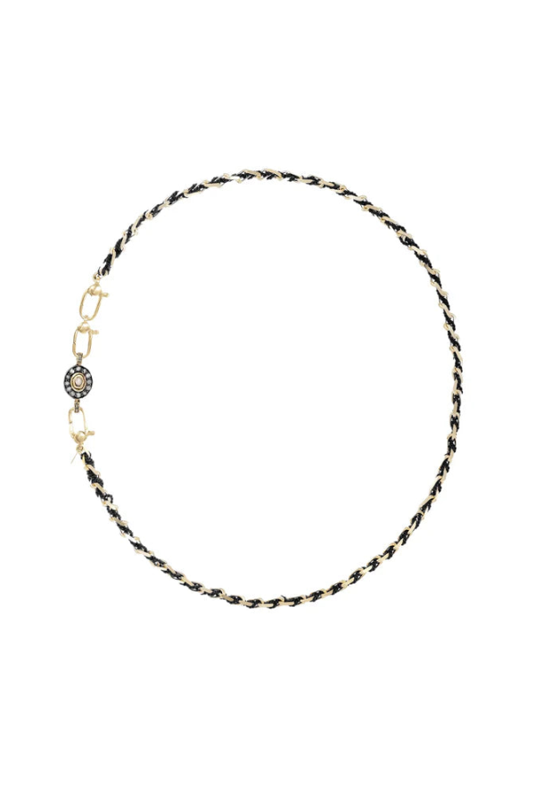 Marie Laure Chamorel Gold Black Short with Clasp Necklace