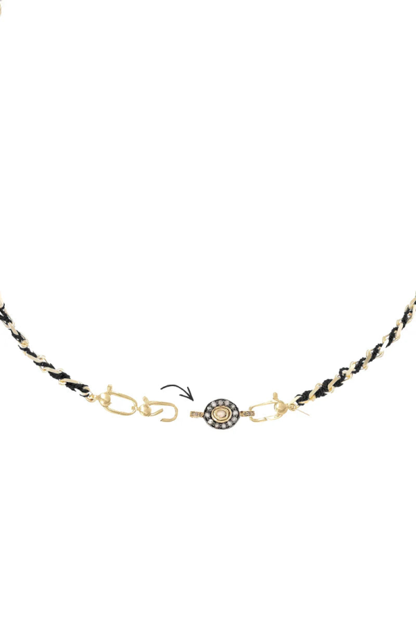 Marie Laure Chamorel Gold Black Short with Clasp Necklace