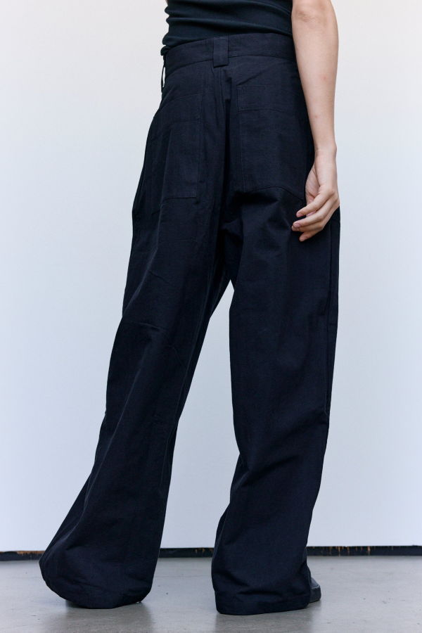 MAN-TLE R19P8 Black Wash Sail Pants